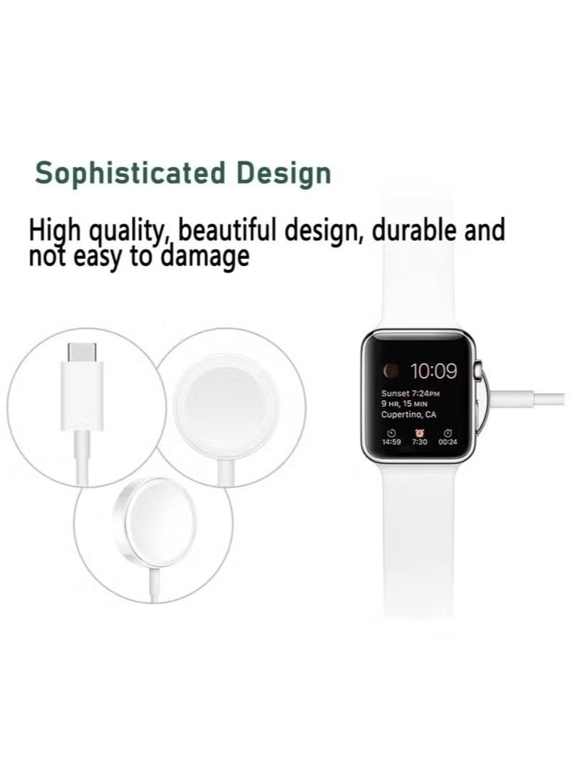 شاحن مغناطيسي سريع مطور لساعة أبل، مزود بكابل USB-C (طول 1 متر/محمول)، يدعم الشحن اللاسلكي المغناطيسي، متوافق مع ساعات أبل من السلسلة 8/7/6/SE/5/4/3/2/1 - Image 4